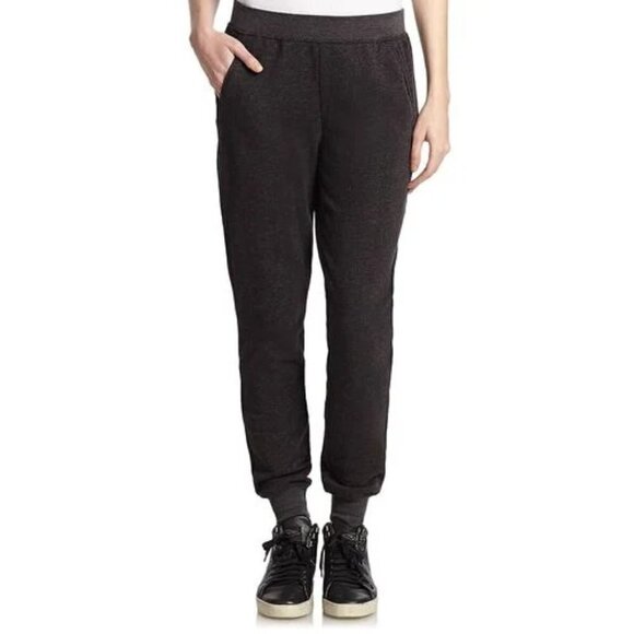 New ATM French Terry Pull-On Slim Fit Cropped Charcoal Jogger Sweatpants Medium - Picture 7 of 14